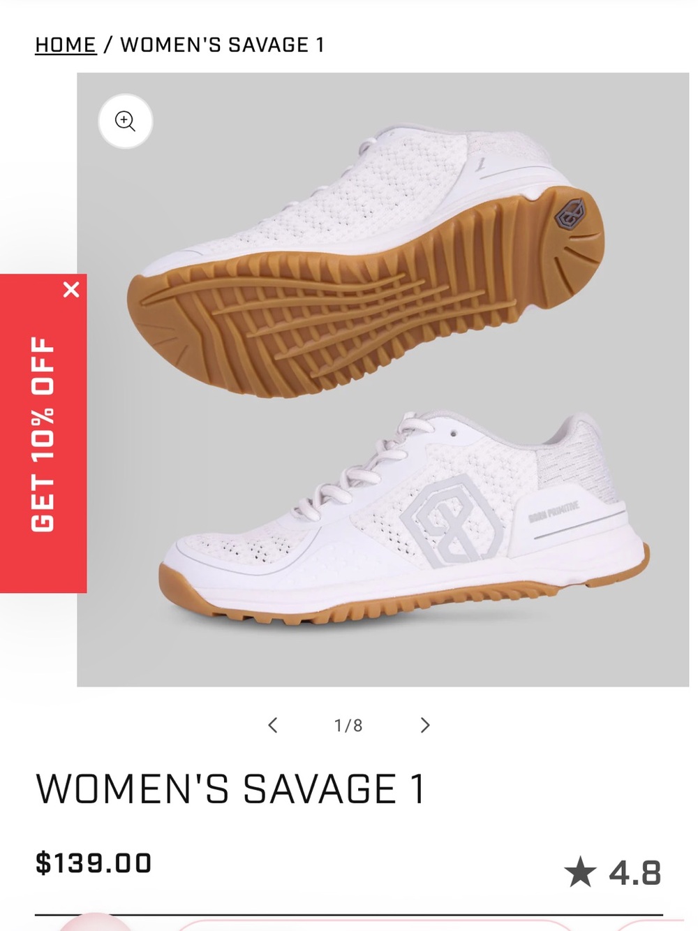 Women's Savage 1 Athletic Shoe - White/Gum